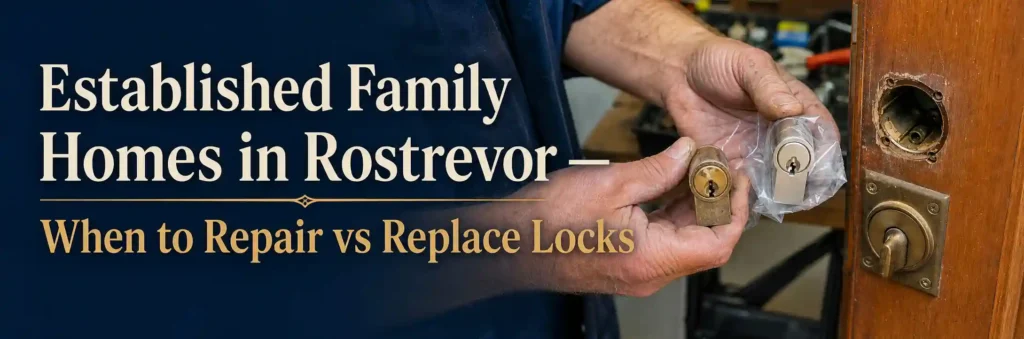 Lock repair and replacement options for established family homes in Rostrevor